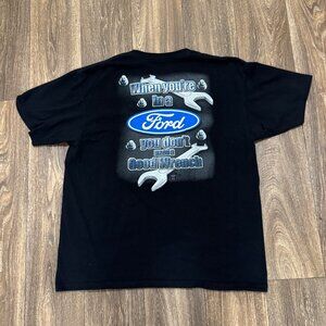 VTG When You're In a Ford You Don't Need a Good Wrench Shirt Mens XL Black Anvil